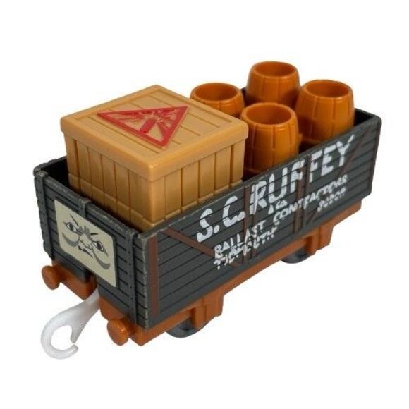 Thomas & Friends Trackmaster S.C. Ruffey Cargo Barrels Box Dynamite Car TOMY Set - Picture 1 of 11